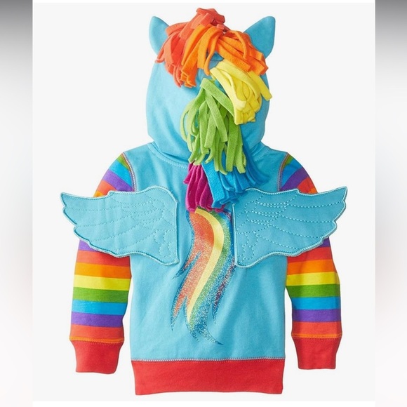 My Little Pony Rainbow Hoodie - Blue and Multicolor with Wings - Picture 3 of 3